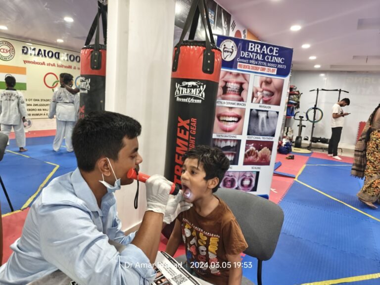 Dr G Amar Prasad at Free Dental Camp by Brace Dental Clinic